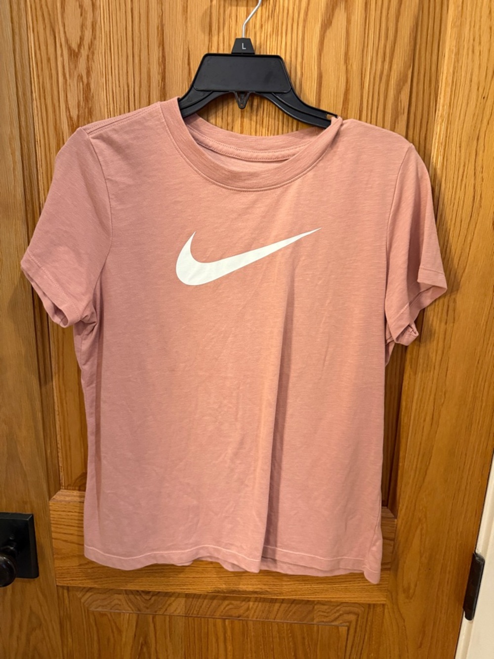 Nike Women's Dusty Pink Swoosh Tee - Picture 1 of 3